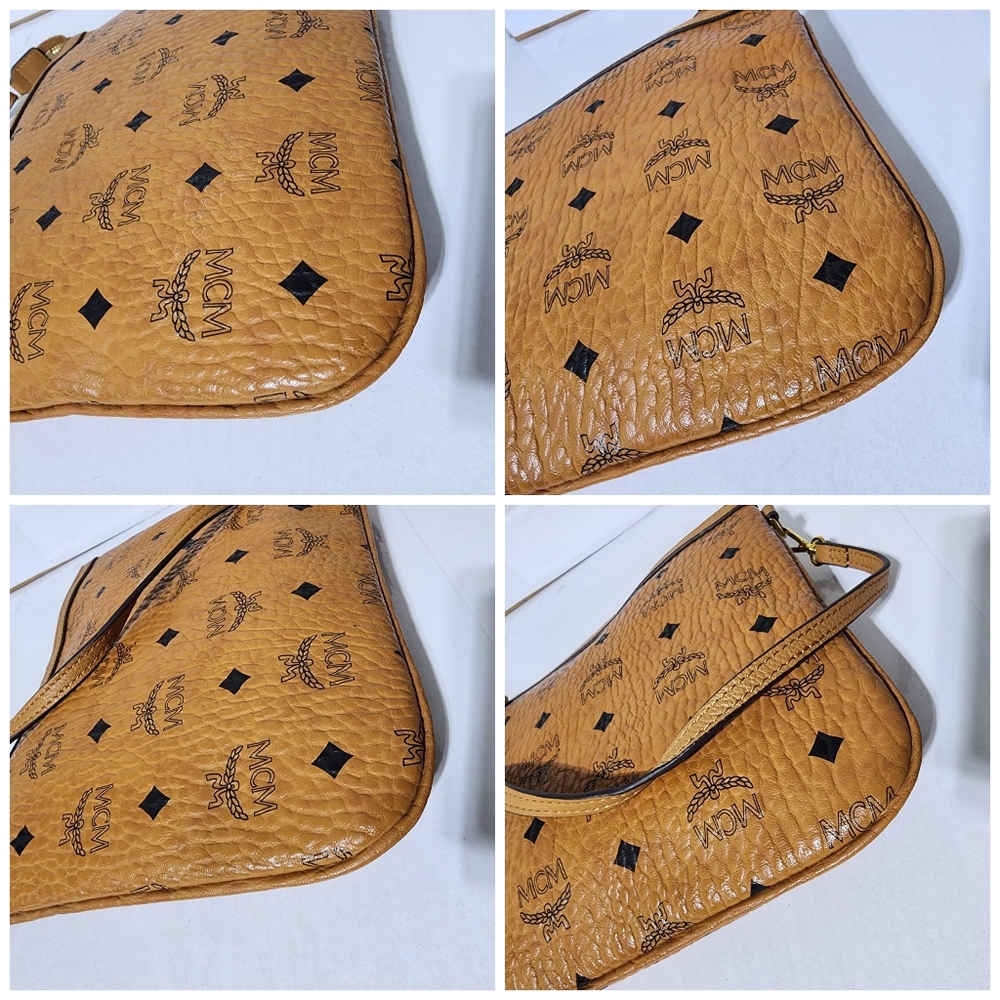 MCM Visetos Leather Pochette Cognac - Picture 11 of 12